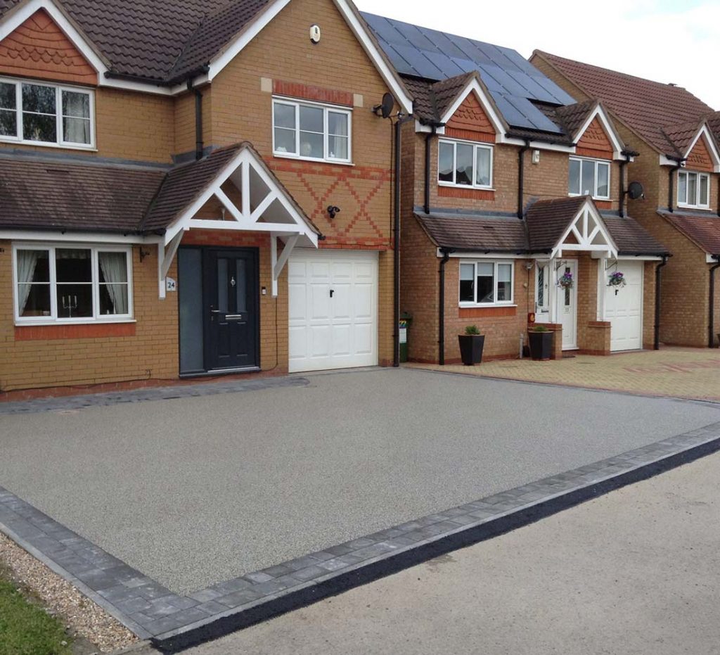Resin Driveway in Grey installed in Leicester